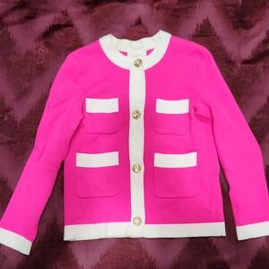 Kate Spade Pink and White Blazer with Classic Design